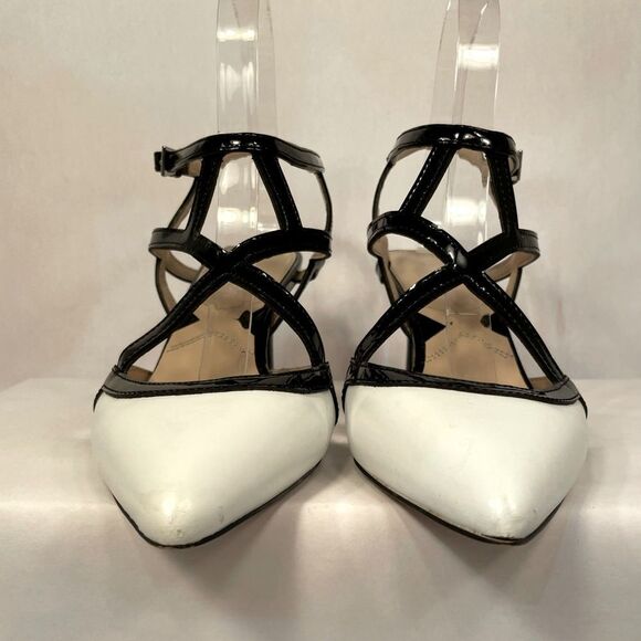 Adrienne Vittadini Black and White Strappy Heels size 7 EUC - Picture 3 of 6